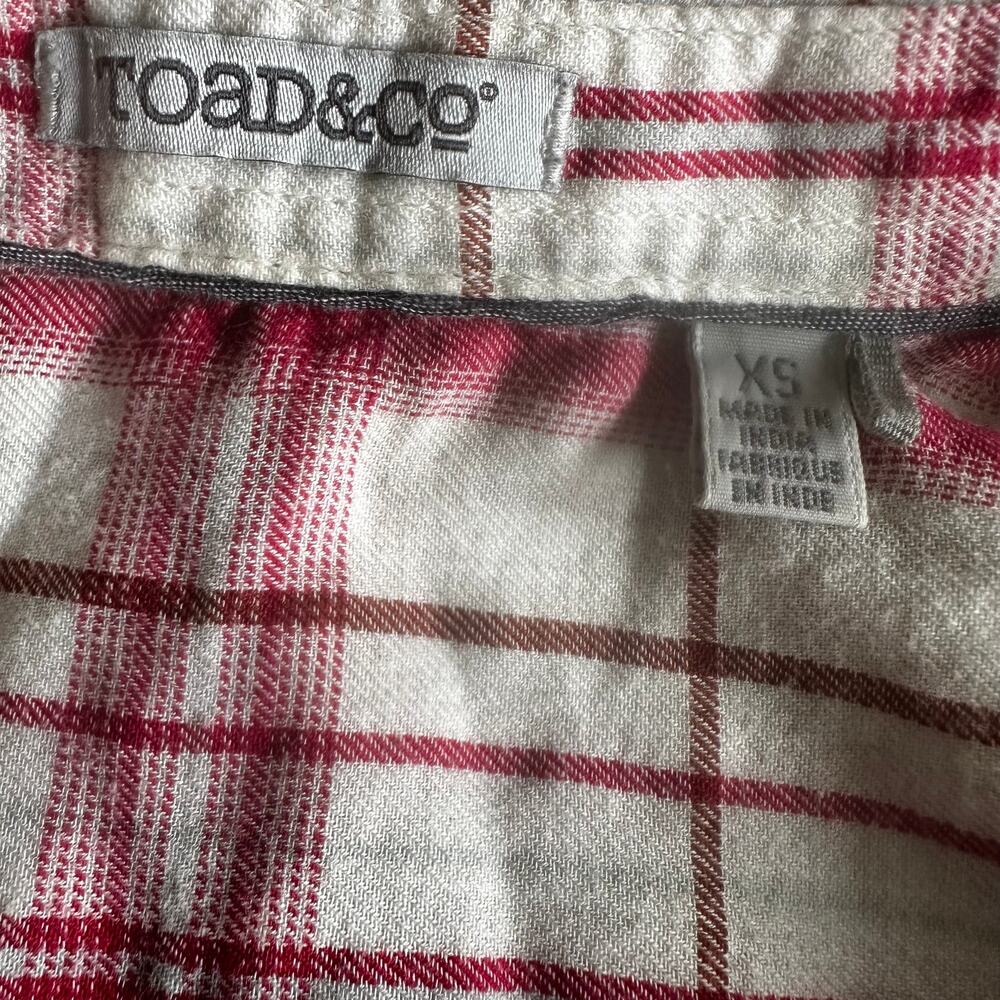 Toad & Co Mixologist Tunic Top Long Sleeve Plaid Outdoor Organic Rose Women's XS - Picture 9 of 13